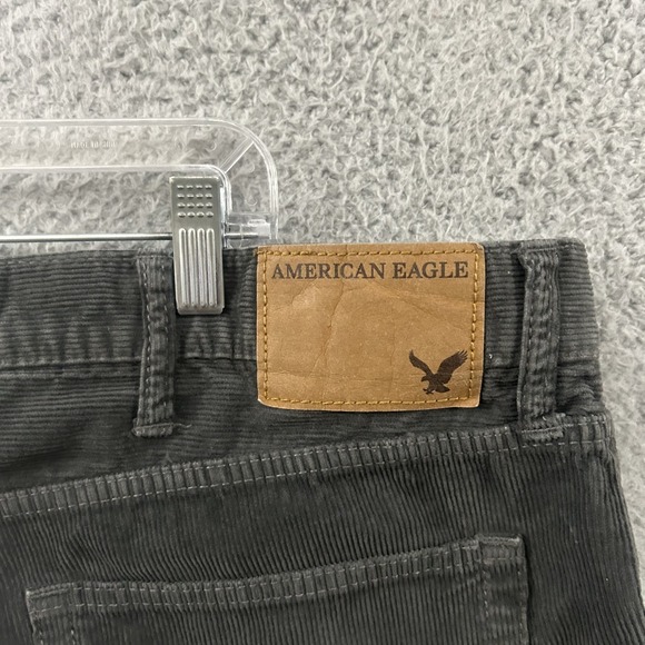 American Eagle Jeans Mens 42x32 Gray Corduroy Original Straight Pants Cotton - Picture 7 of 11